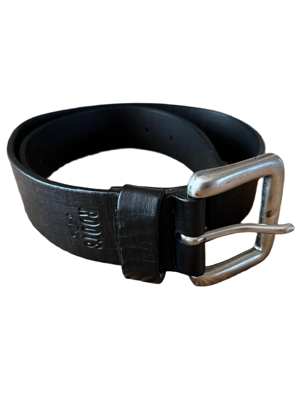 Roots Canada Black Leather Casual Everyday Belt Size 30
